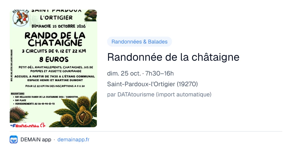 Randonnée de la châtaigne — Saint-Pardoux-l'Ortigier