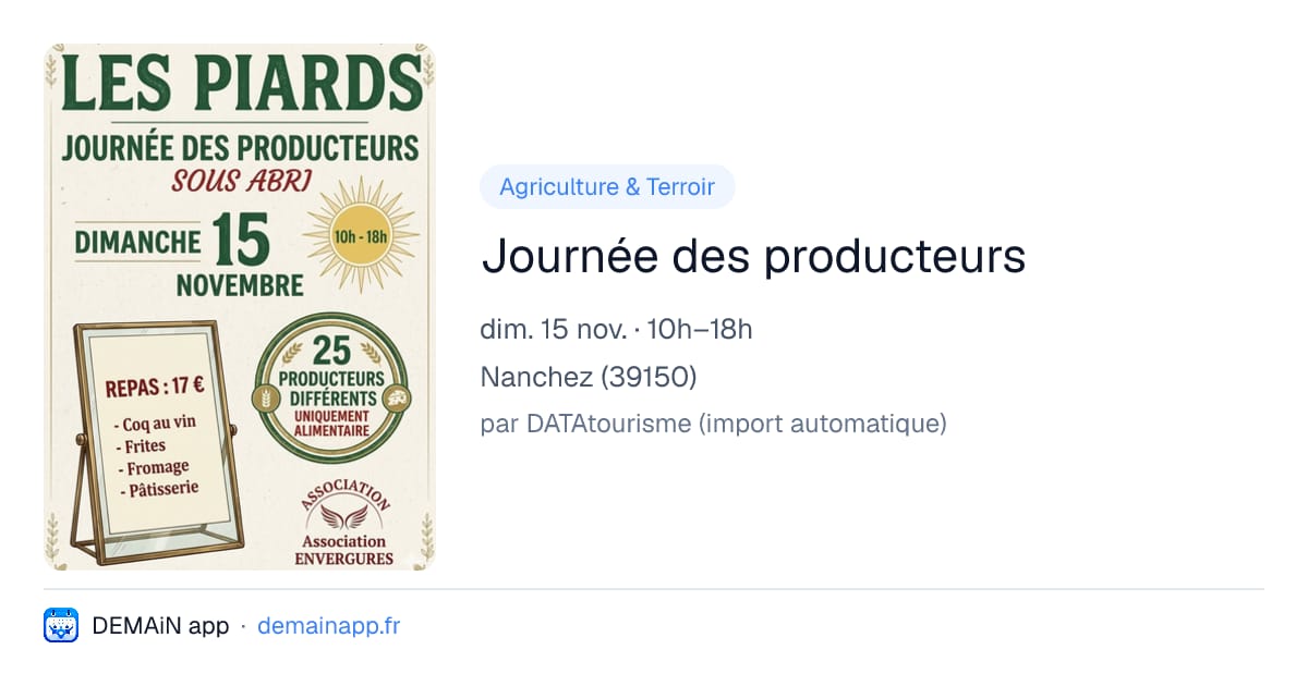 Journée des producteurs — Nanchez