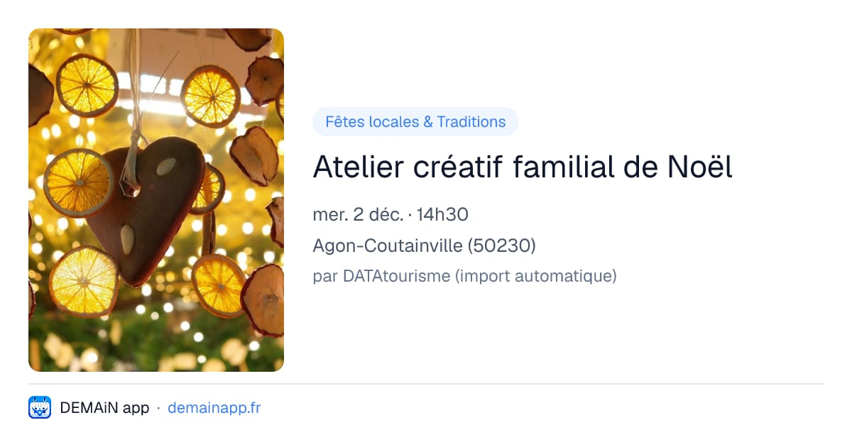 Atelier créatif familial de Noël — Agon-Coutainville