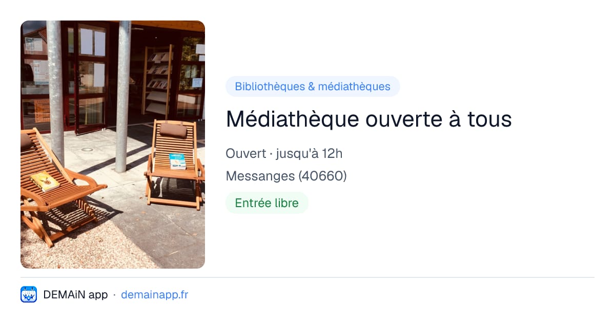 Médiathèque ouverte à tous — Messanges
