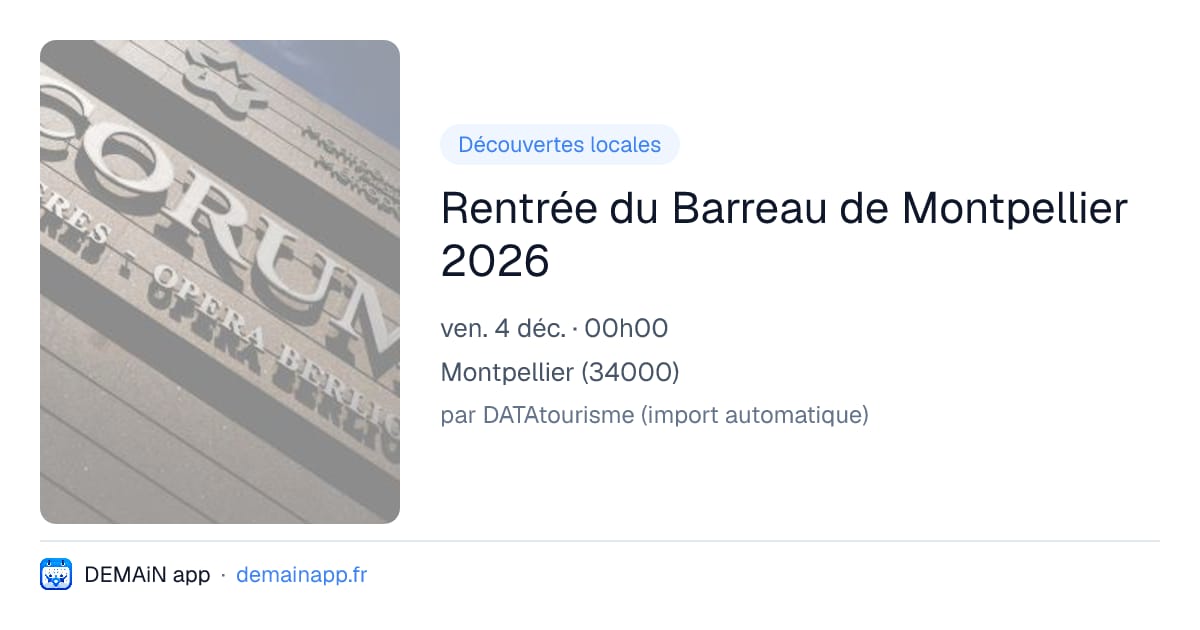 Rentrée du Barreau de Montpellier 2026 — Montpellier