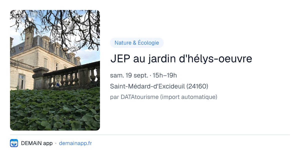 JEP au jardin d'hélys-oeuvre — Saint-Médard-d'Excideuil