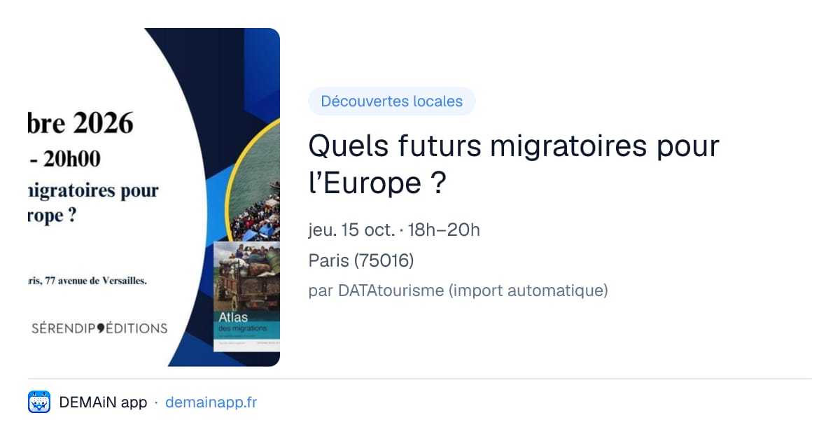 Quels futurs migratoires pour l’Europe ? — Paris