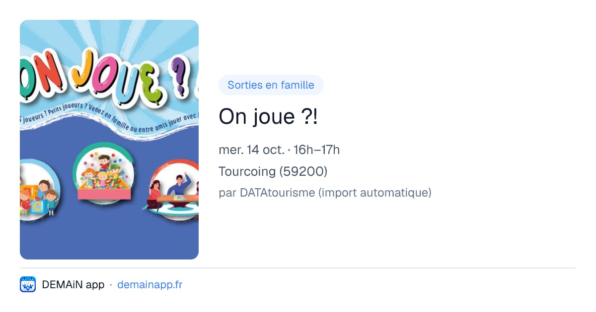 On joue ?! — Tourcoing