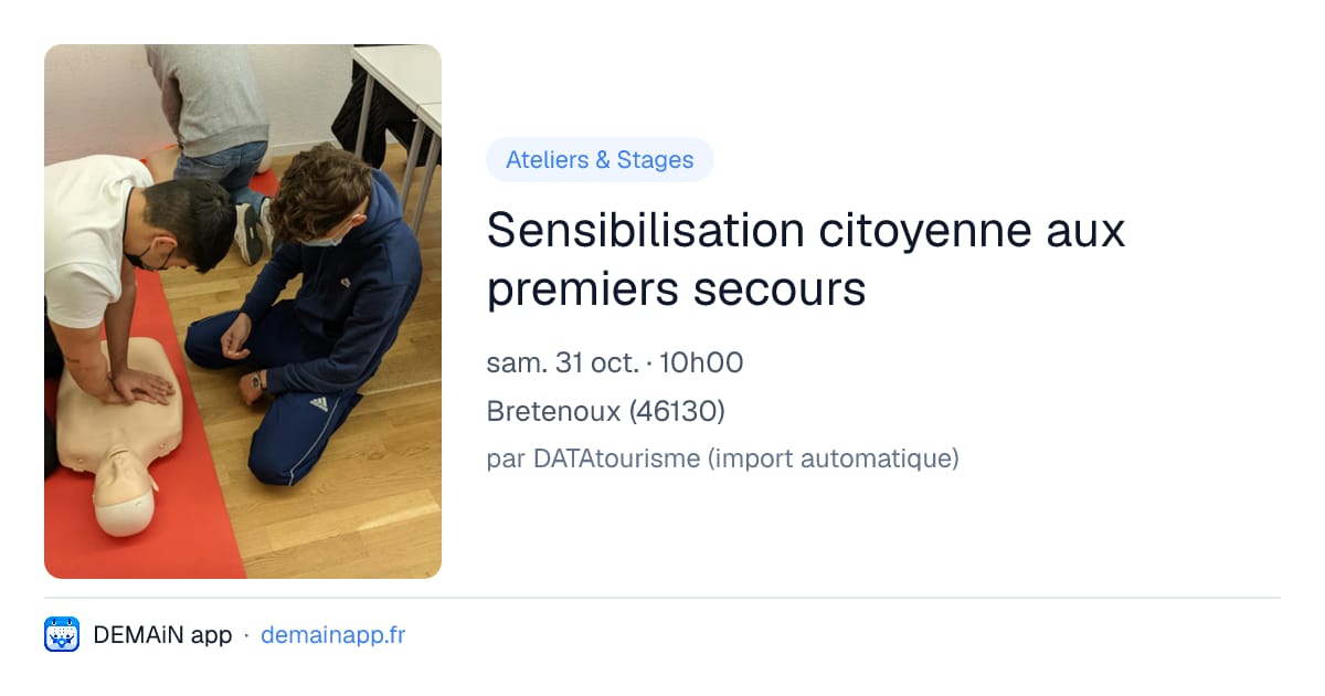 Sensibilisation citoyenne aux premiers secours — Bretenoux