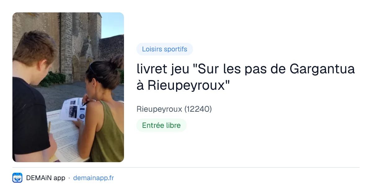 livret jeu "Sur les pas de Gargantua à Rieupeyroux" — Rieupeyroux