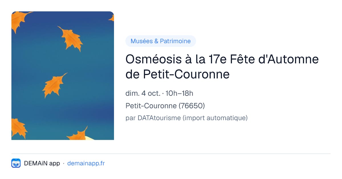 Osméosis à la 17e Fête d'Automne de Petit-Couronne — Petit-Couronne