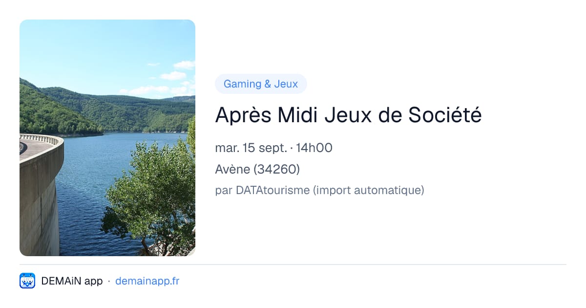 Après Midi Jeux de Société — Avène