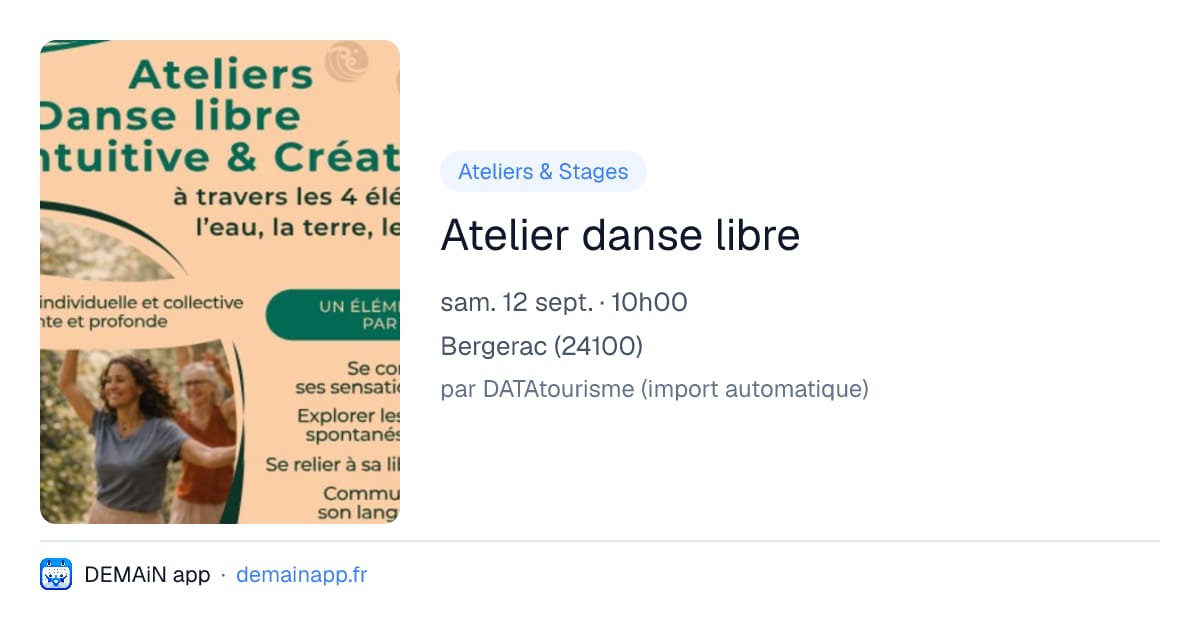 Atelier danse libre — Bergerac