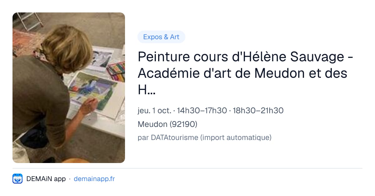 Peinture cours d'Hélène Sauvage - Académie d'art de Meudon et des Hauts-de-Seine — Meudon
