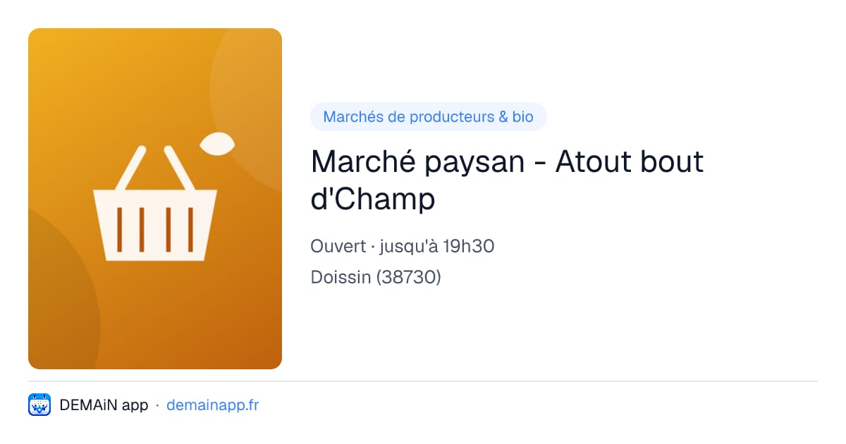 Marché paysan - Atout bout d'Champ — Doissin