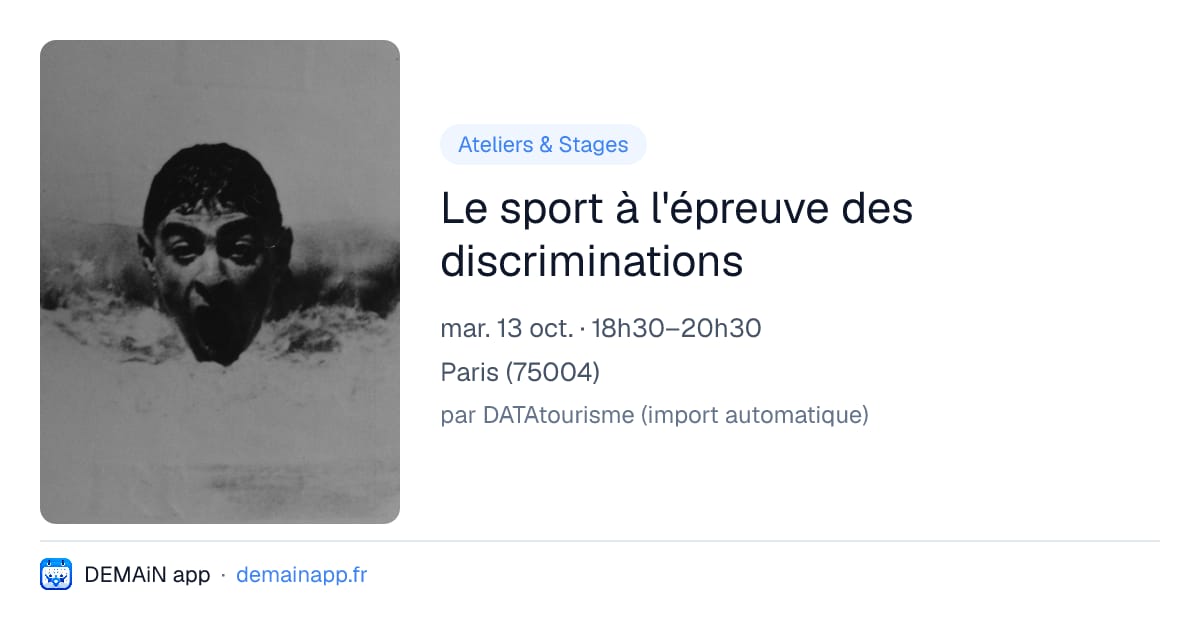 Le sport à l'épreuve des discriminations — Paris