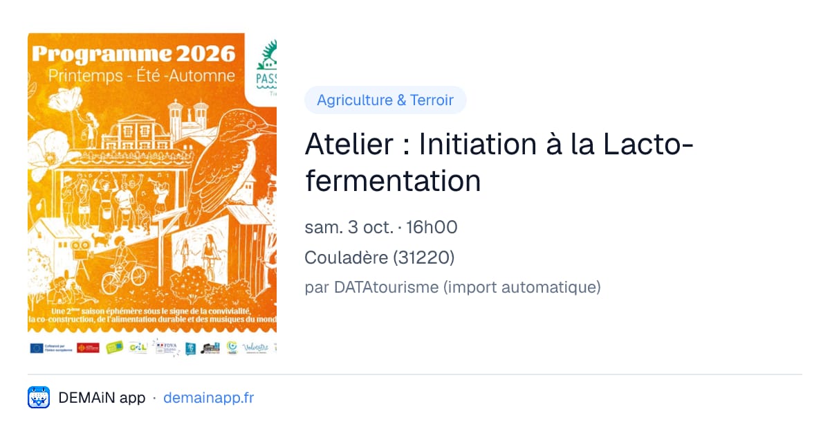 Atelier : Initiation à la Lacto-fermentation — Couladère