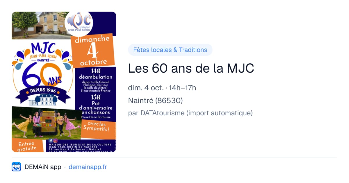 Les 60 ans de la MJC — Naintré