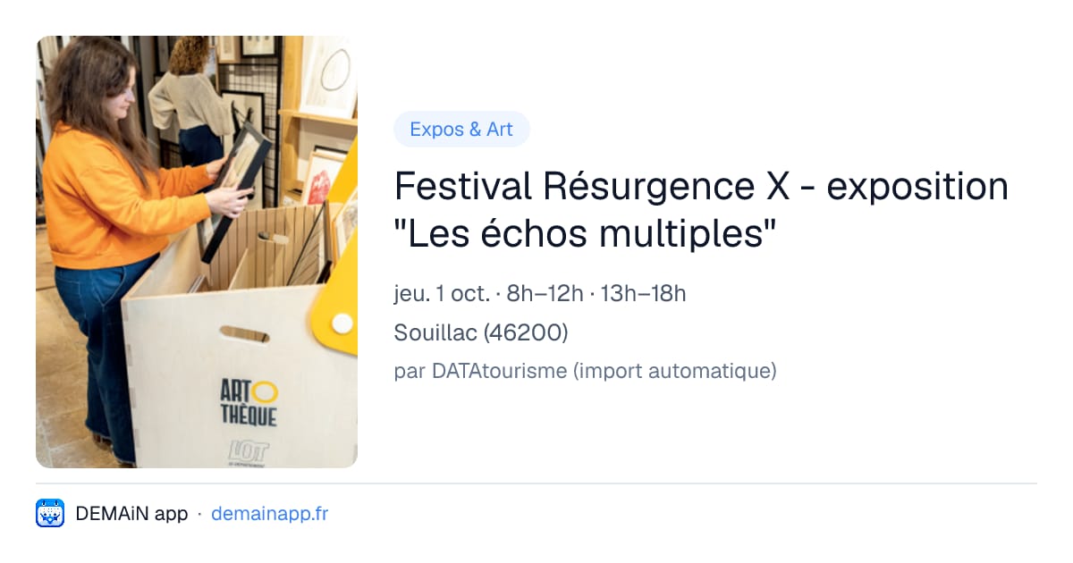 Festival Résurgence X - exposition "Les échos multiples" — Souillac