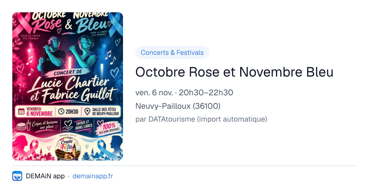 Octobre Rose et Novembre Bleu — Neuvy-Pailloux