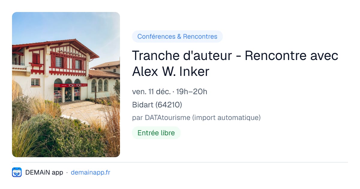 Tranche d'auteur - Rencontre avec Alex W. Inker — Bidart