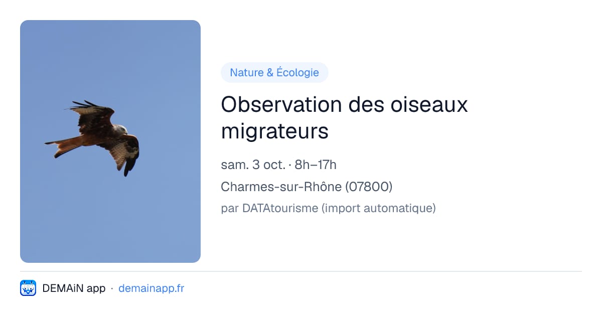 Observation des oiseaux migrateurs — Charmes-sur-Rhône