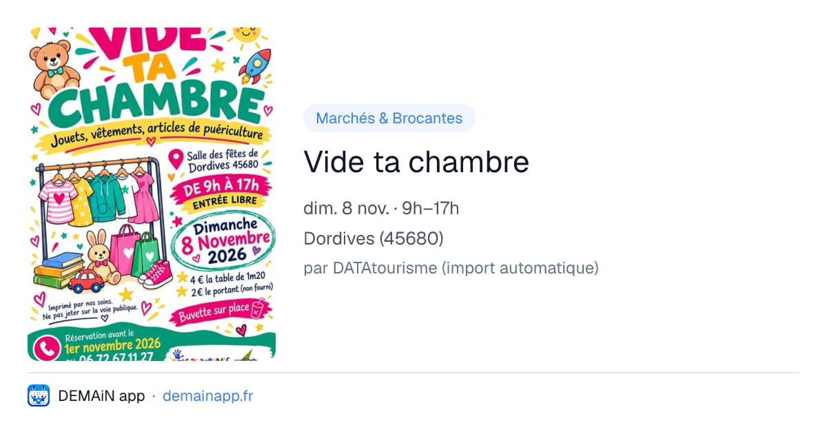 Vide ta chambre — Dordives