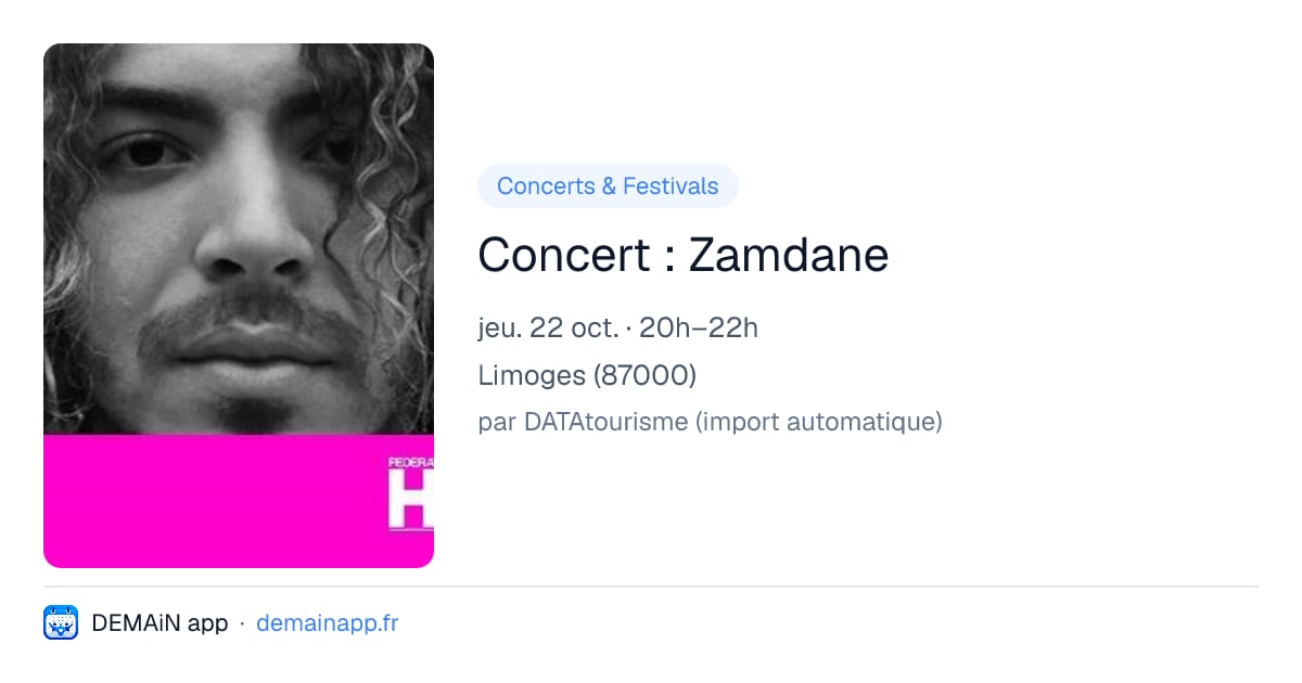 Concert : Zamdane — Limoges