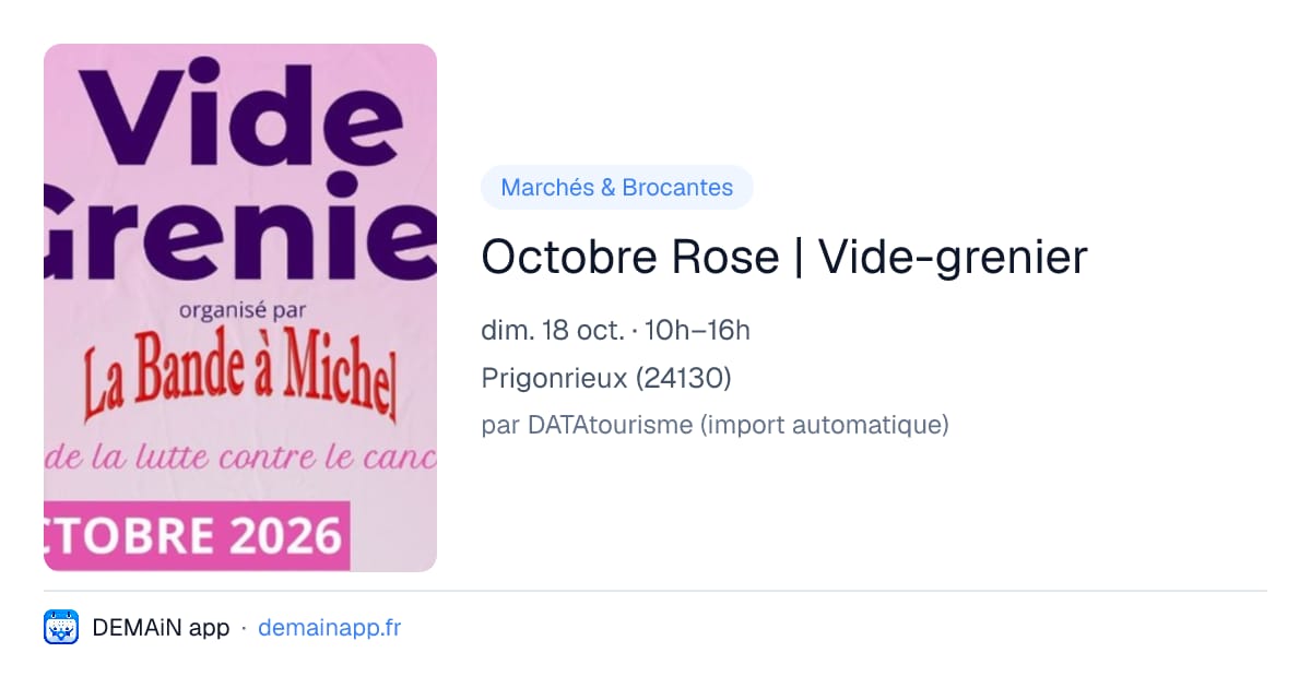 Octobre Rose | Vide-grenier — Prigonrieux