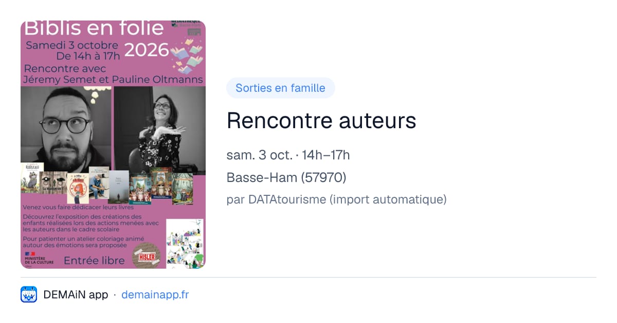 Rencontre auteurs — Basse-Ham