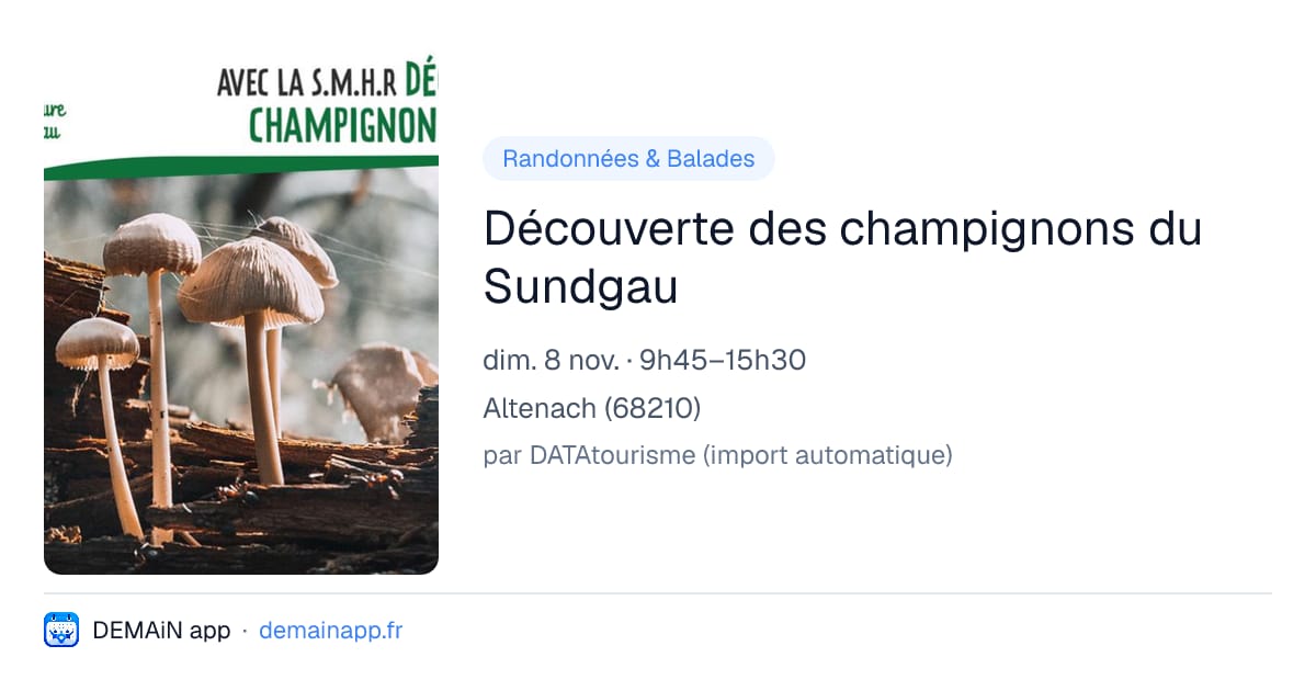 Découverte des champignons du Sundgau — Altenach