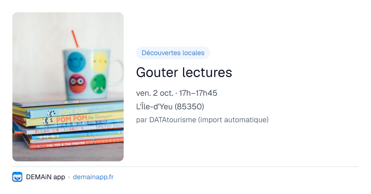 Gouter lectures — L'Île-d'Yeu