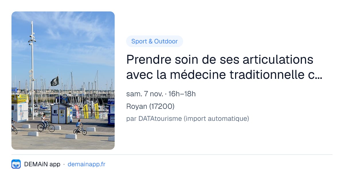 Prendre soin de ses articulations avec la médecine traditionnelle chinoise — Royan