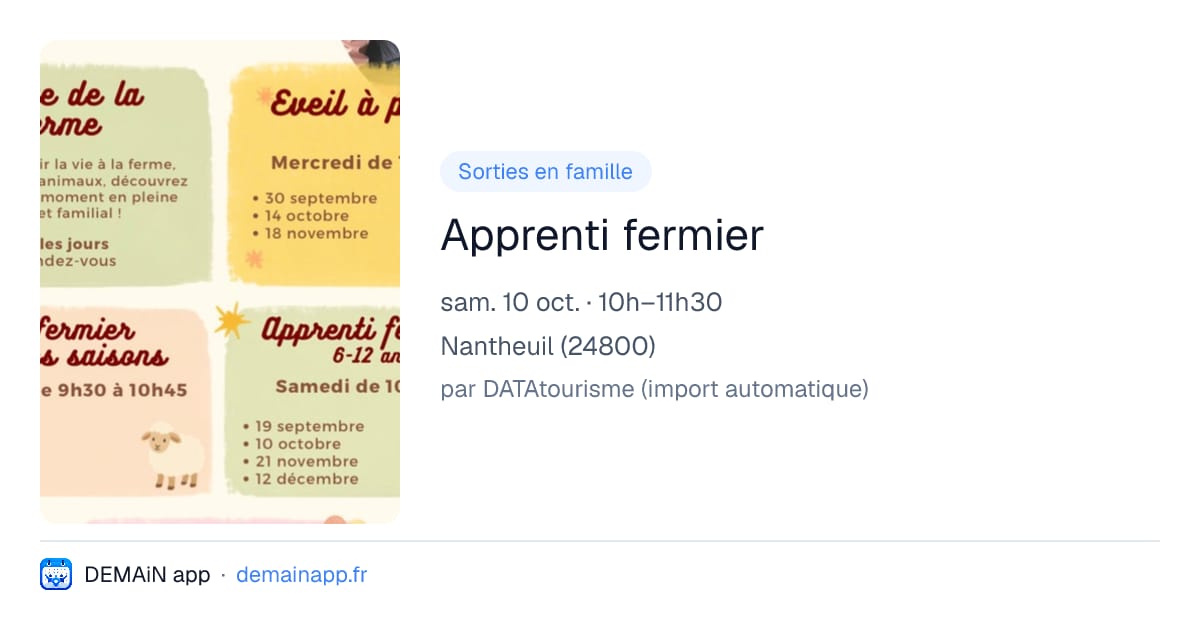 Apprenti fermier — Nantheuil