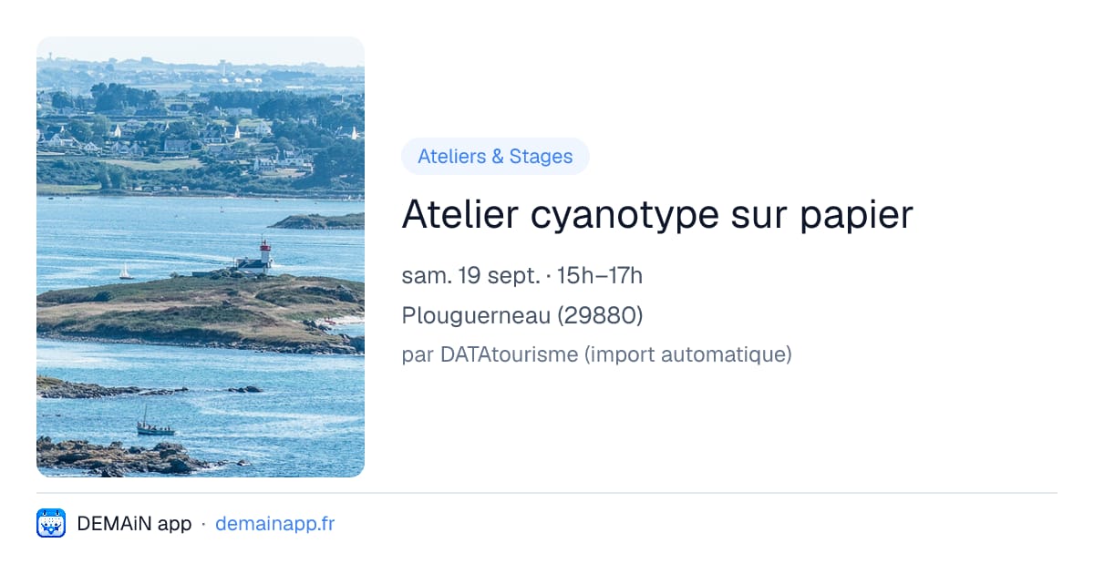 Atelier cyanotype sur papier — Plouguerneau