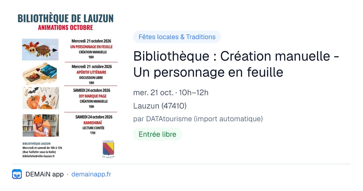 Bibliothèque : Création manuelle - Un personnage en feuille — Lauzun