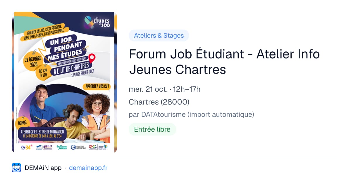 Forum Job Étudiant - Atelier Info Jeunes Chartres — Chartres