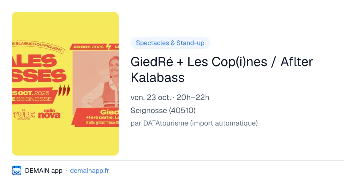 GiedRé + Les Cop(i)nes / Aflter Kalabass — Seignosse