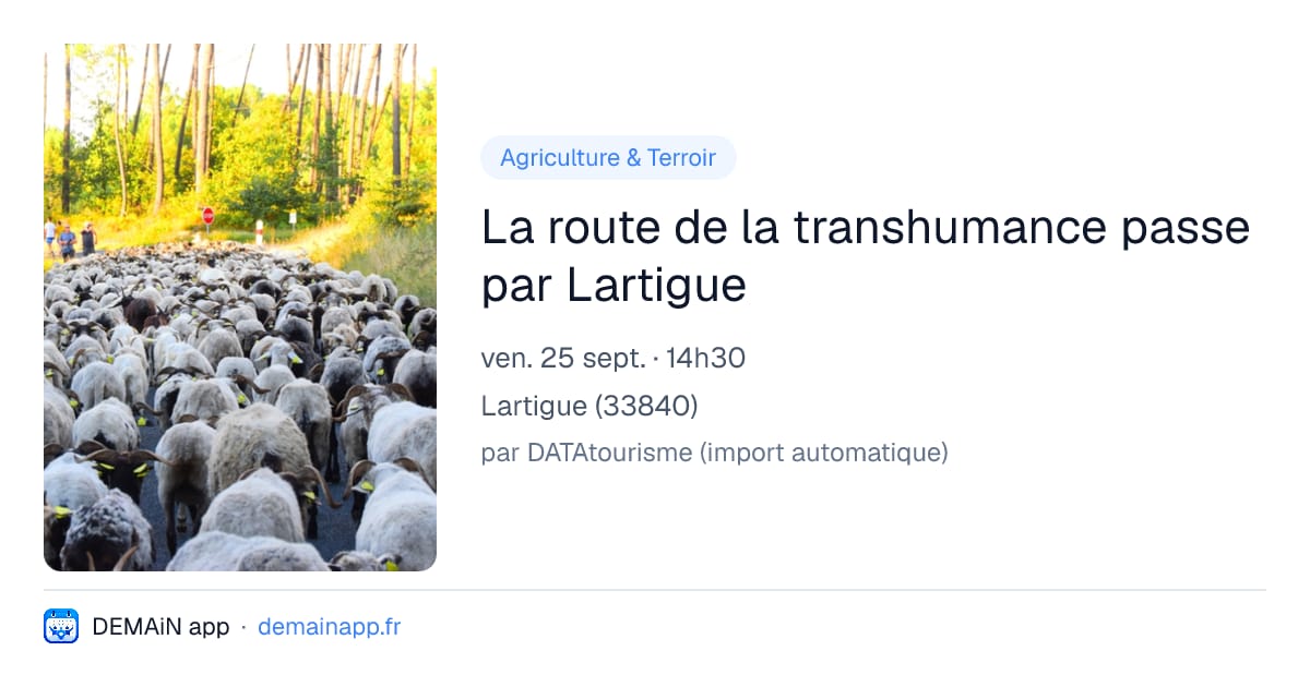 La route de la transhumance passe par Lartigue — Lartigue