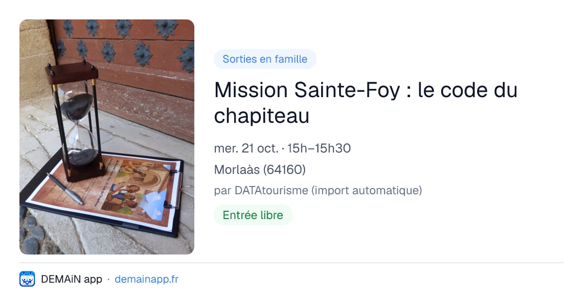 Mission Sainte-Foy : le code du chapiteau — Morlaàs