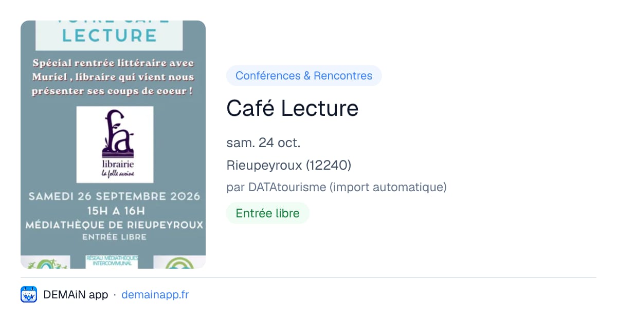 Café Lecture — Rieupeyroux