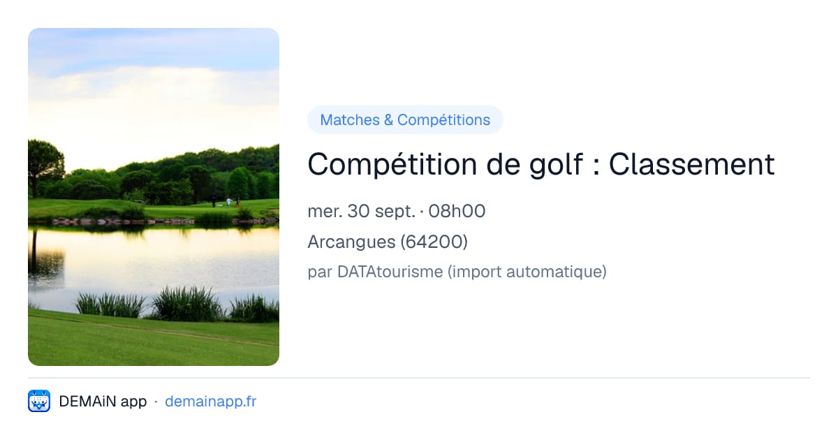 Compétition de golf : Classement — Arcangues