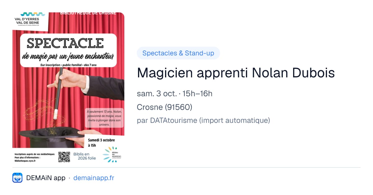 Magicien apprenti Nolan Dubois — Crosne