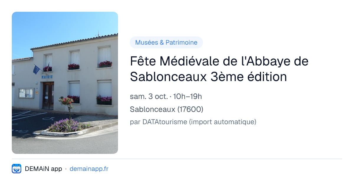 Fête Médiévale de l'Abbaye de Sablonceaux 3ème édition — Sablonceaux
