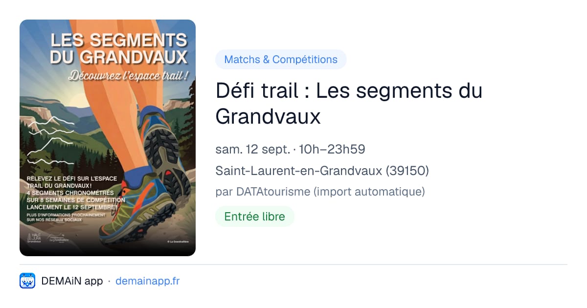 Défi trail : Les segments du Grandvaux — Saint-Laurent-en-Grandvaux