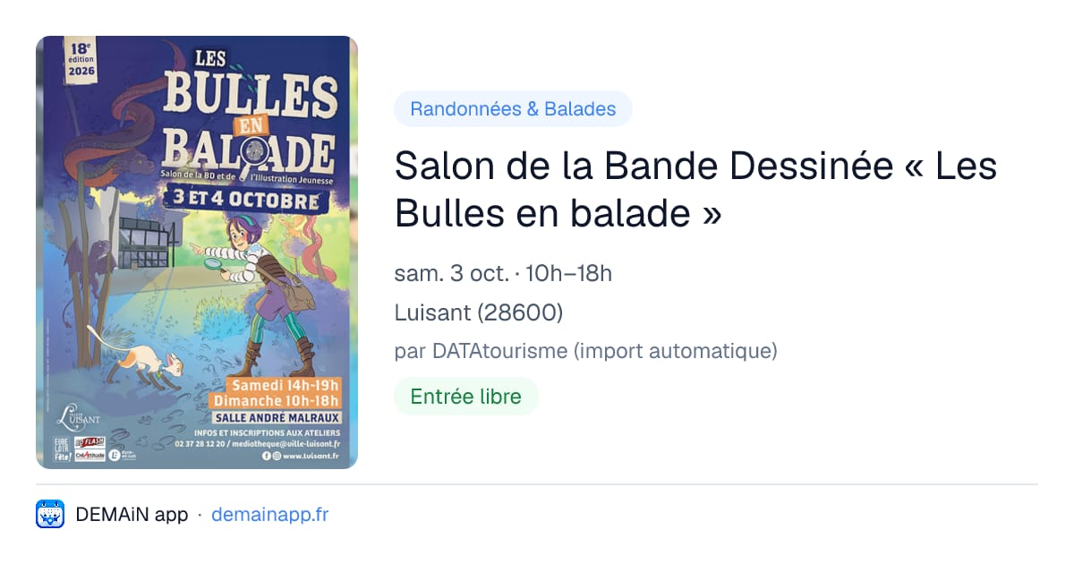Salon de la Bande Dessinée « Les Bulles en balade » — Luisant