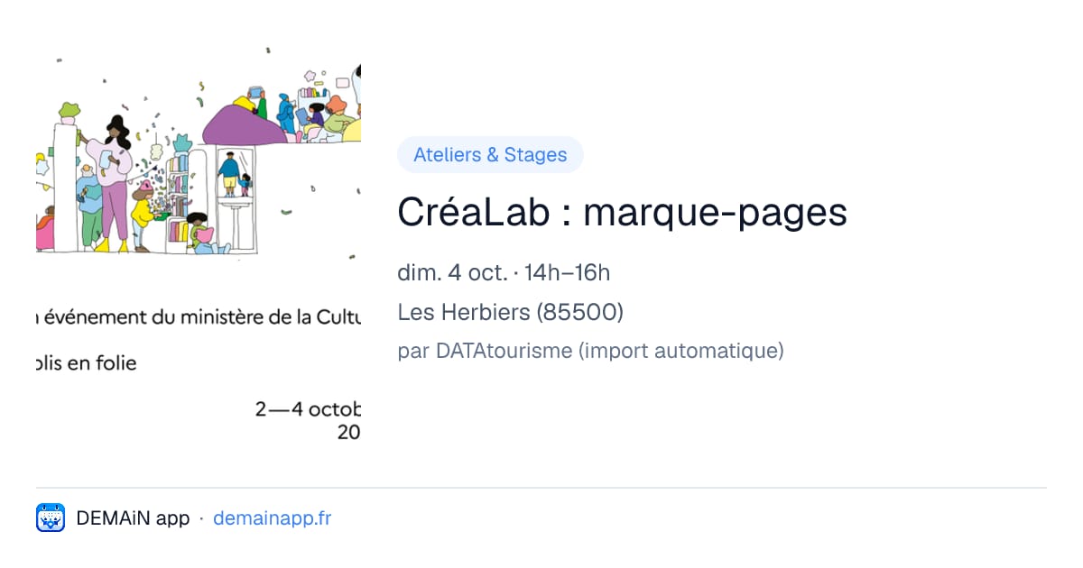 CréaLab : marque-pages — Les Herbiers