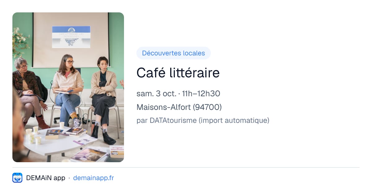 Café littéraire — Maisons-Alfort