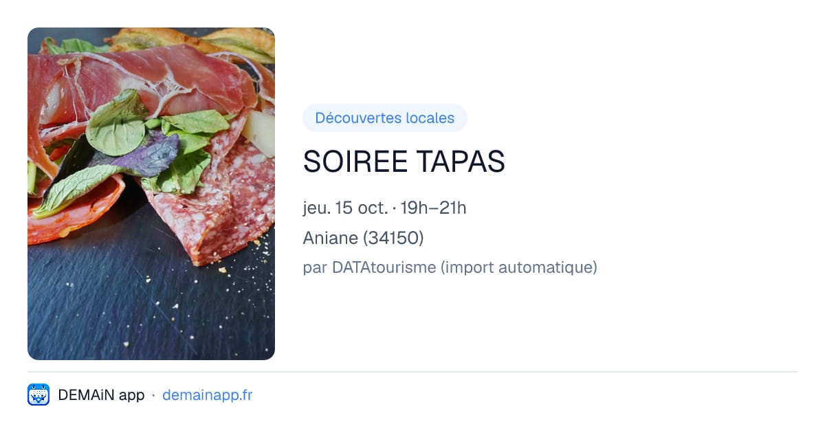 SOIREE TAPAS — Aniane
