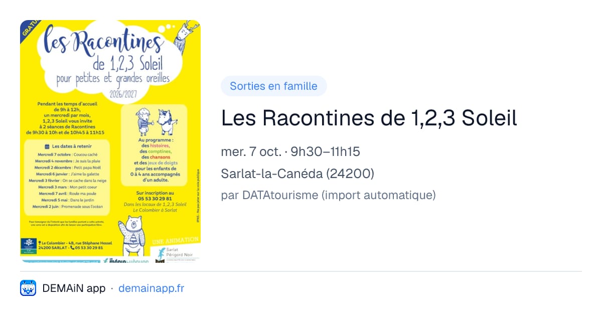 Les Racontines de 1,2,3 Soleil — Sarlat-la-Canéda