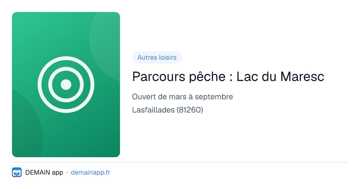 Parcours pêche : Lac du Maresc — Lasfaillades