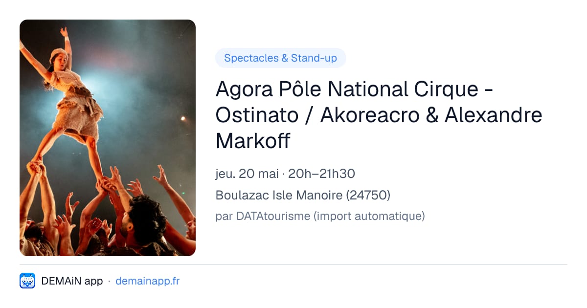 Agora Pôle National Cirque - Ostinato / Akoreacro & Alexandre Markoff — Boulazac Isle Manoire