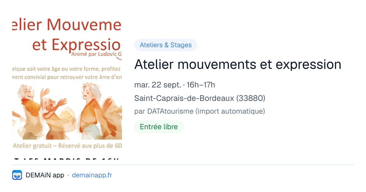 Atelier mouvements et expression — Saint-Caprais-de-Bordeaux