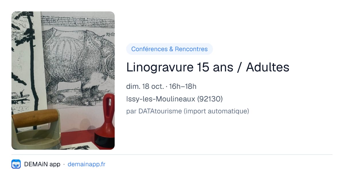Linogravure 15 ans / Adultes — Issy-les-Moulineaux